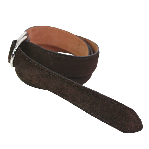 J. CREW BROWN REAL LEATHER SUEDE 1 1/8"Wd DRESS CASUAL WOMEN'S BELT Sz L/XL (85T - Picture 3 of 14